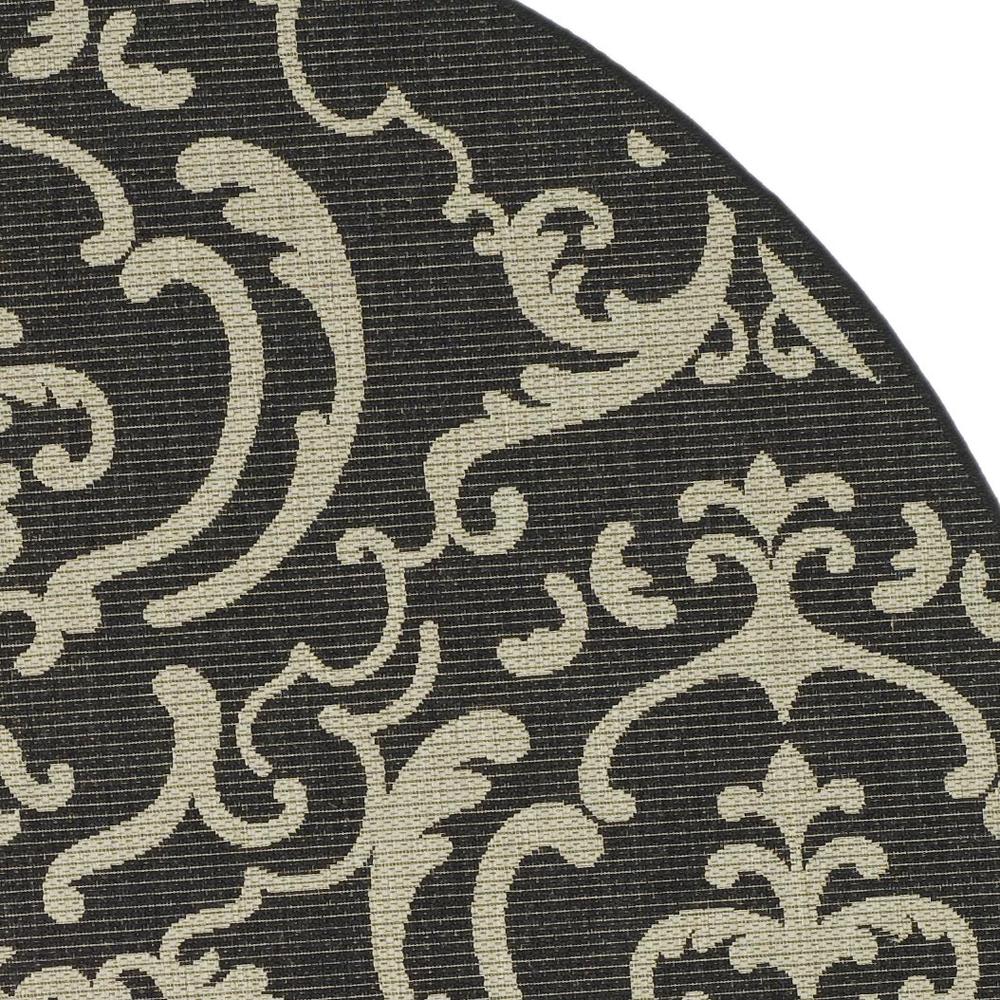COURTYARD, BLACK / SAND, 6'-7" X 6'-7" Round, Area Rug, CY2663-3908-7R. Picture 3