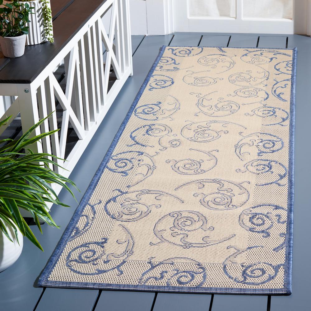 COURTYARD, NATURAL / BLUE, 2' X 3'-7", Area Rug, CY2665-3101-2. Picture 1