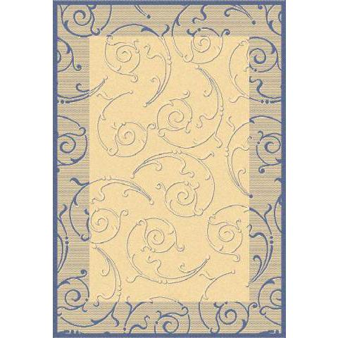 COURTYARD, NATURAL / BLUE, 5'-3" X 7'-7", Area Rug, CY2665-3101-5. Picture 2