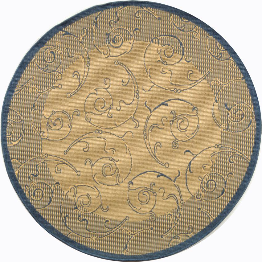 COURTYARD, NATURAL / BLUE, 5'-3" X 7'-7", Area Rug, CY2665-3101-5. Picture 7