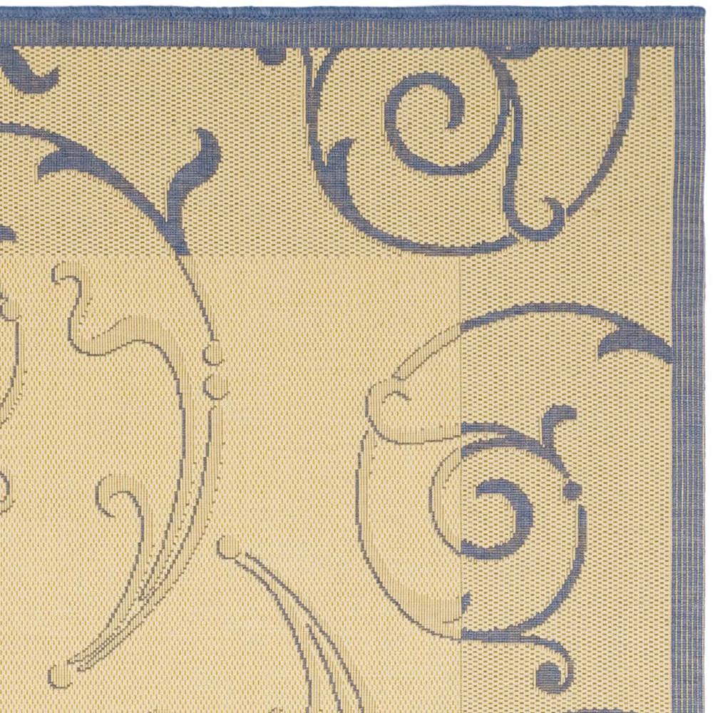 COURTYARD, NATURAL / BLUE, 6'-7" X 6'-7" Square, Area Rug, CY2665-3101-7SQ. Picture 3
