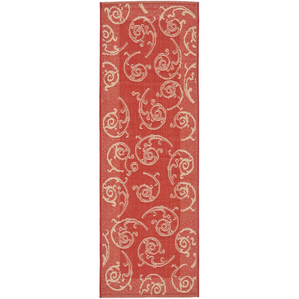 COURTYARD, RED / NATURAL, 2'-3" X 6'-7", Area Rug, CY2665-3707-27. Picture 1