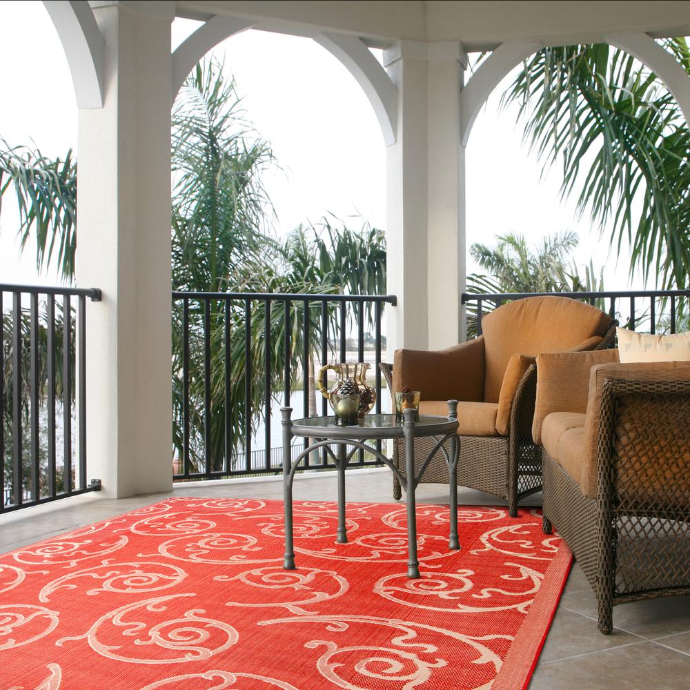 COURTYARD, RED / NATURAL, 8' X 11', Area Rug, CY2665-3707-8. Picture 2