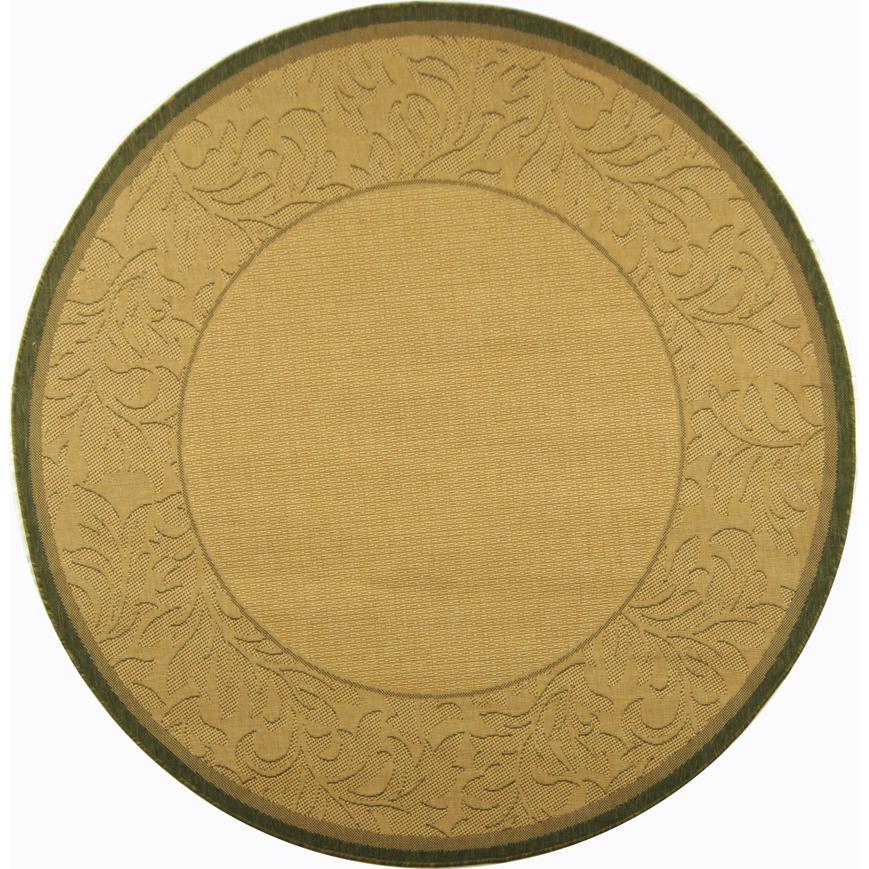 COURTYARD, NATURAL / OLIVE, 6'-7" X 6'-7" Round, Area Rug, CY2666-1E01-7R. Picture 2