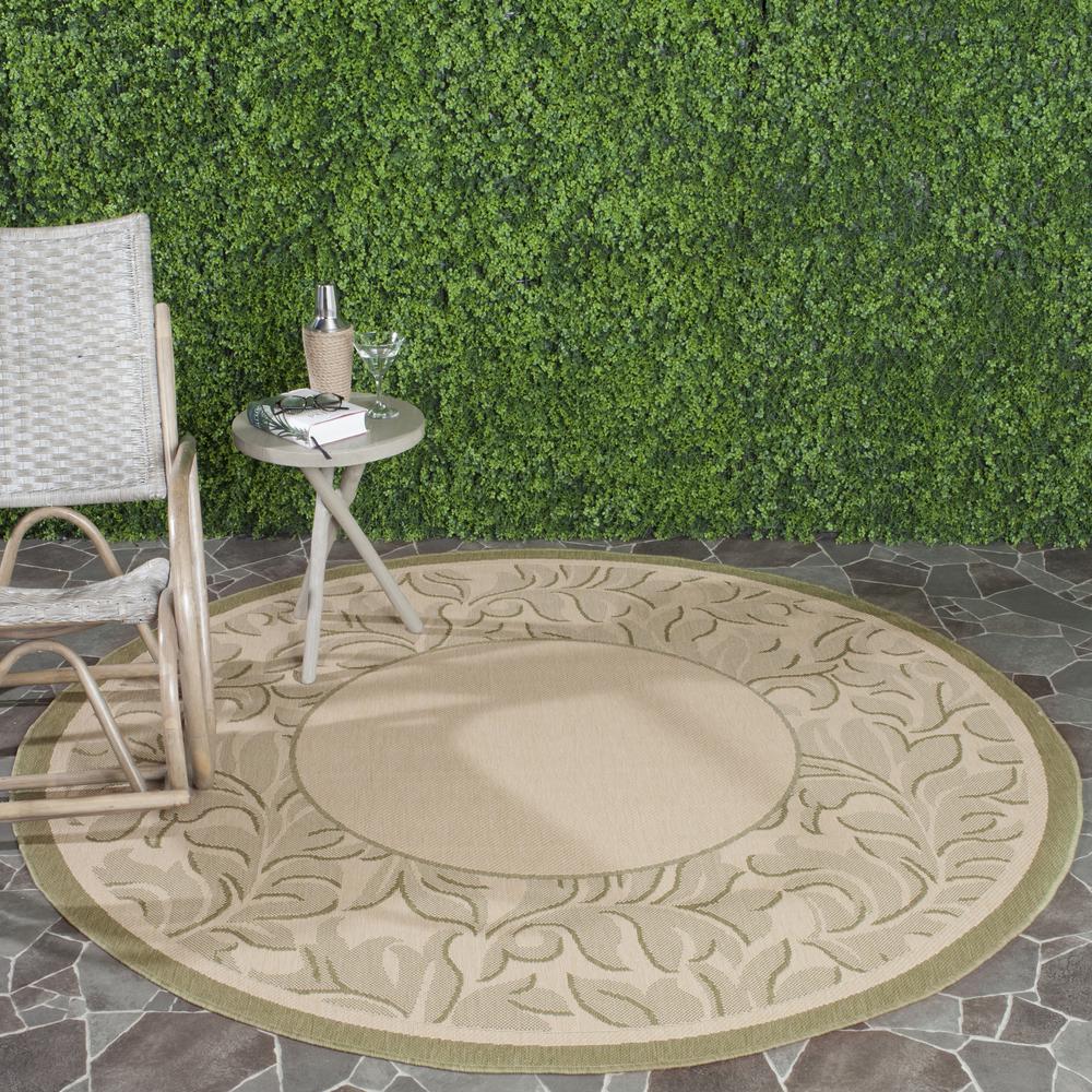 COURTYARD, NATURAL / OLIVE, 6'-7" X 6'-7" Round, Area Rug, CY2666-1E01-7R. Picture 1