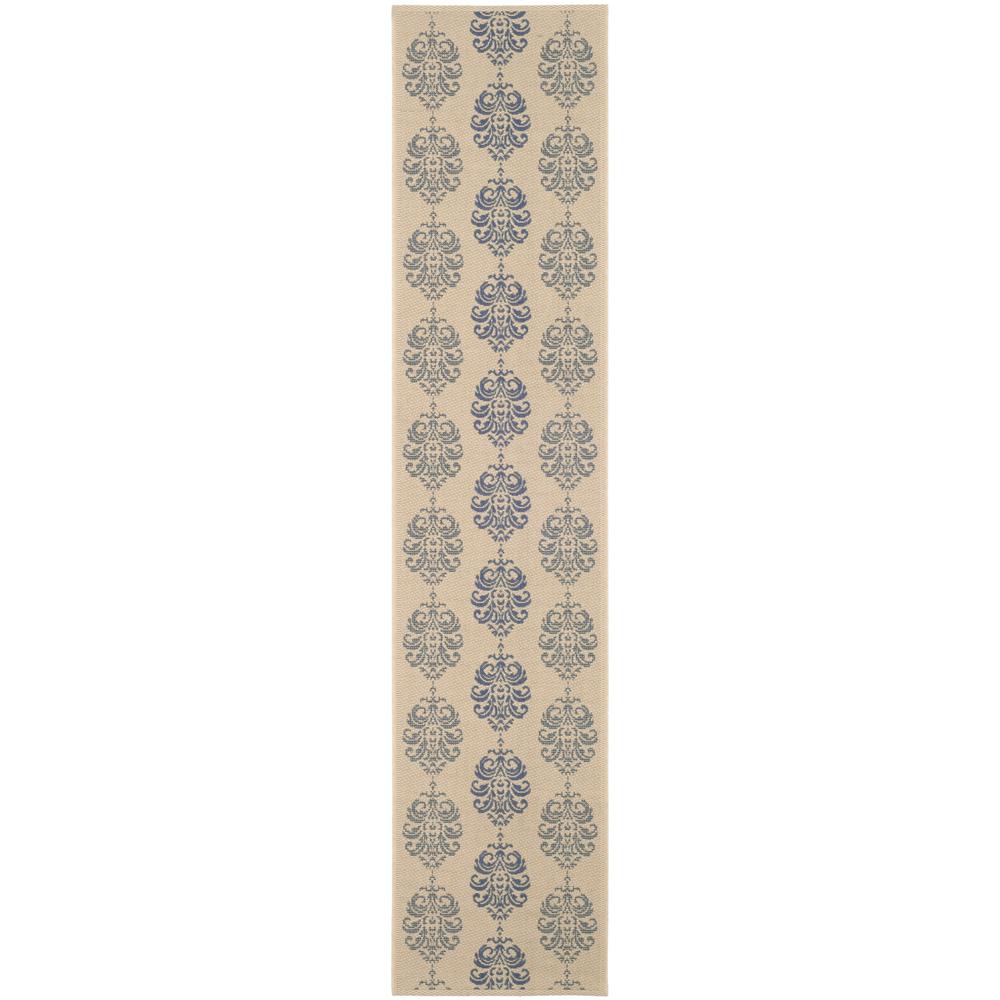 COURTYARD, NATURAL / BLUE, 2'-3" X 10', Area Rug, CY2720-3101-210. Picture 1