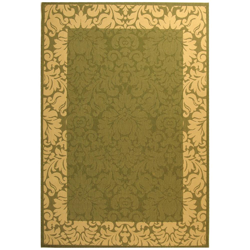 COURTYARD, OLIVE / NATURAL, 6'-7" X 6'-7" Square, Area Rug, CY2727-1E06-7SQ. Picture 1
