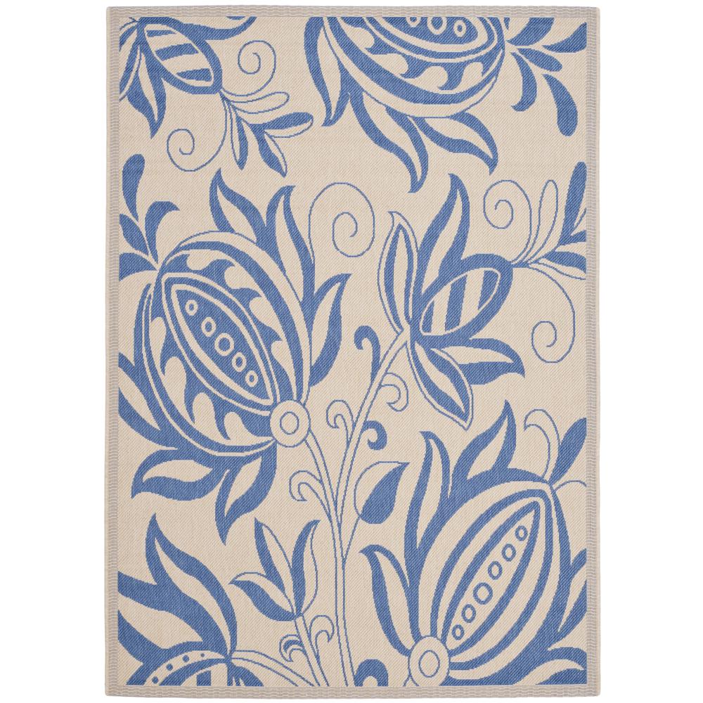 COURTYARD, NATURAL / BLUE, 5'-3" X 7'-7", Area Rug, CY2961-3101-5. Picture 4