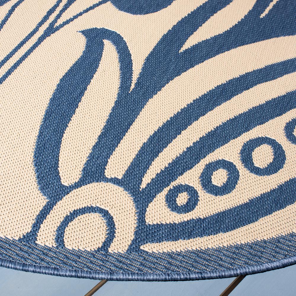 COURTYARD, NATURAL / BLUE, 6'-7" X 6'-7" Round, Area Rug, CY2961-3101-7R. Picture 3