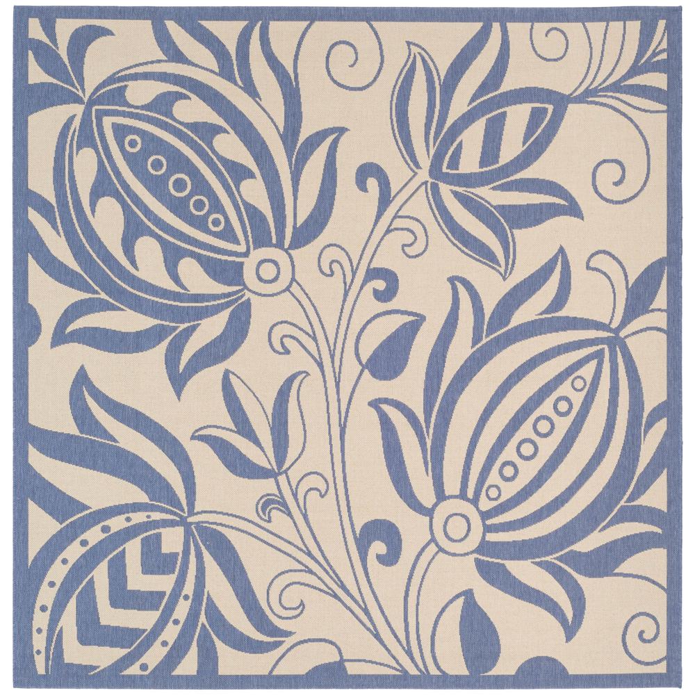 COURTYARD, NATURAL / BLUE, 8' X 11', Area Rug, CY2961-3101-8. Picture 1