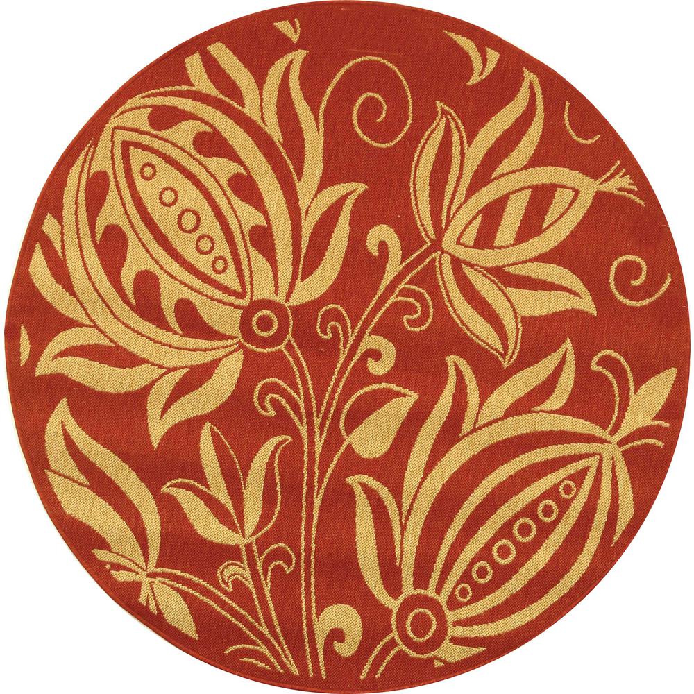COURTYARD, RED / NATURAL, 5'-3" X 7'-7", Area Rug, CY2961-3707-5. Picture 4