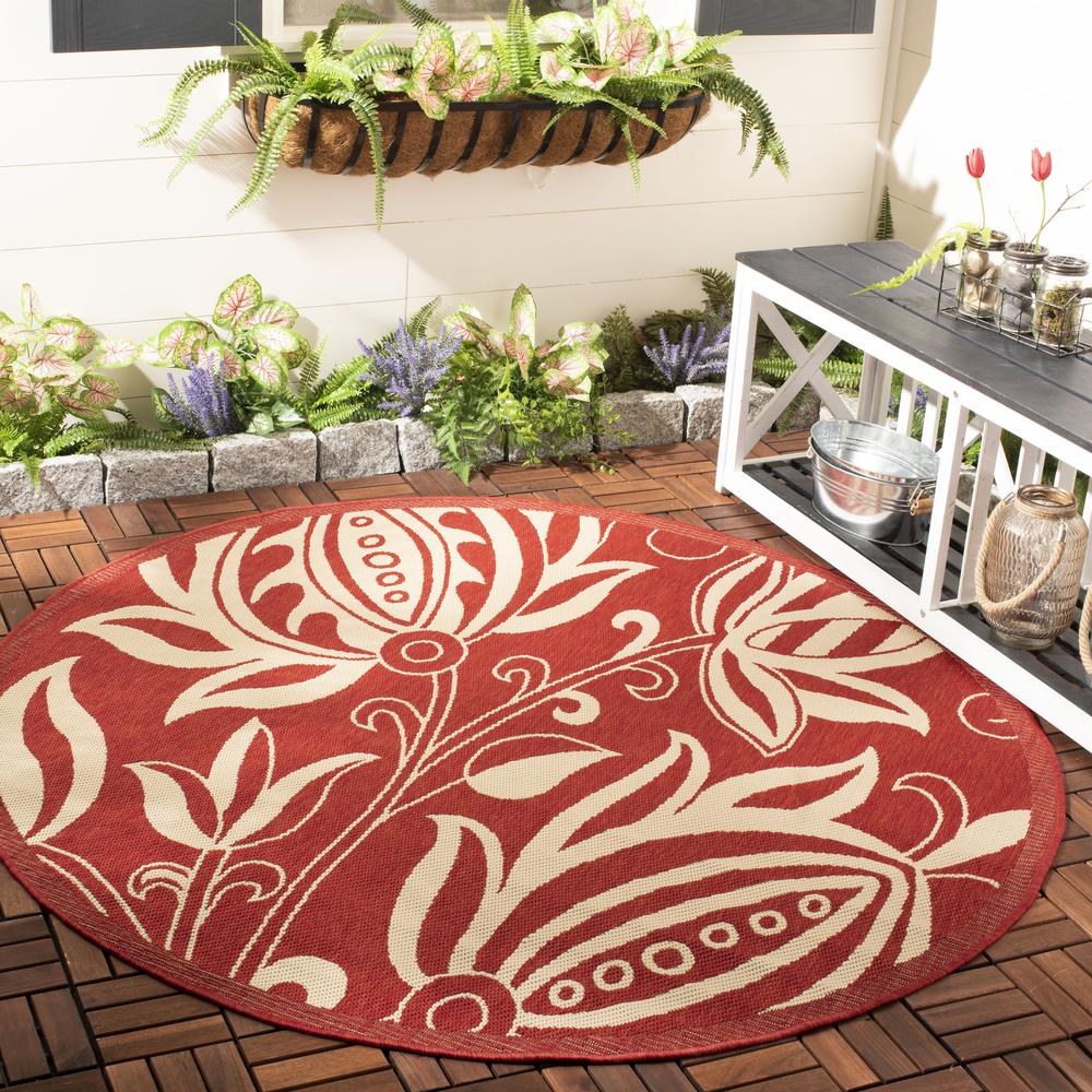 COURTYARD, RED / NATURAL, 5'-3" X 7'-7", Area Rug, CY2961-3707-5. Picture 1