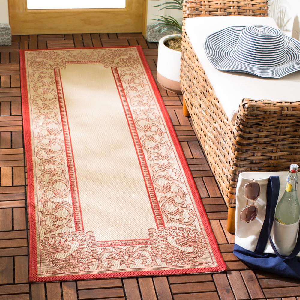 COURTYARD, NATURAL / RED, 2'-3" X 6'-7", Area Rug, CY2965-3701-27. Picture 4