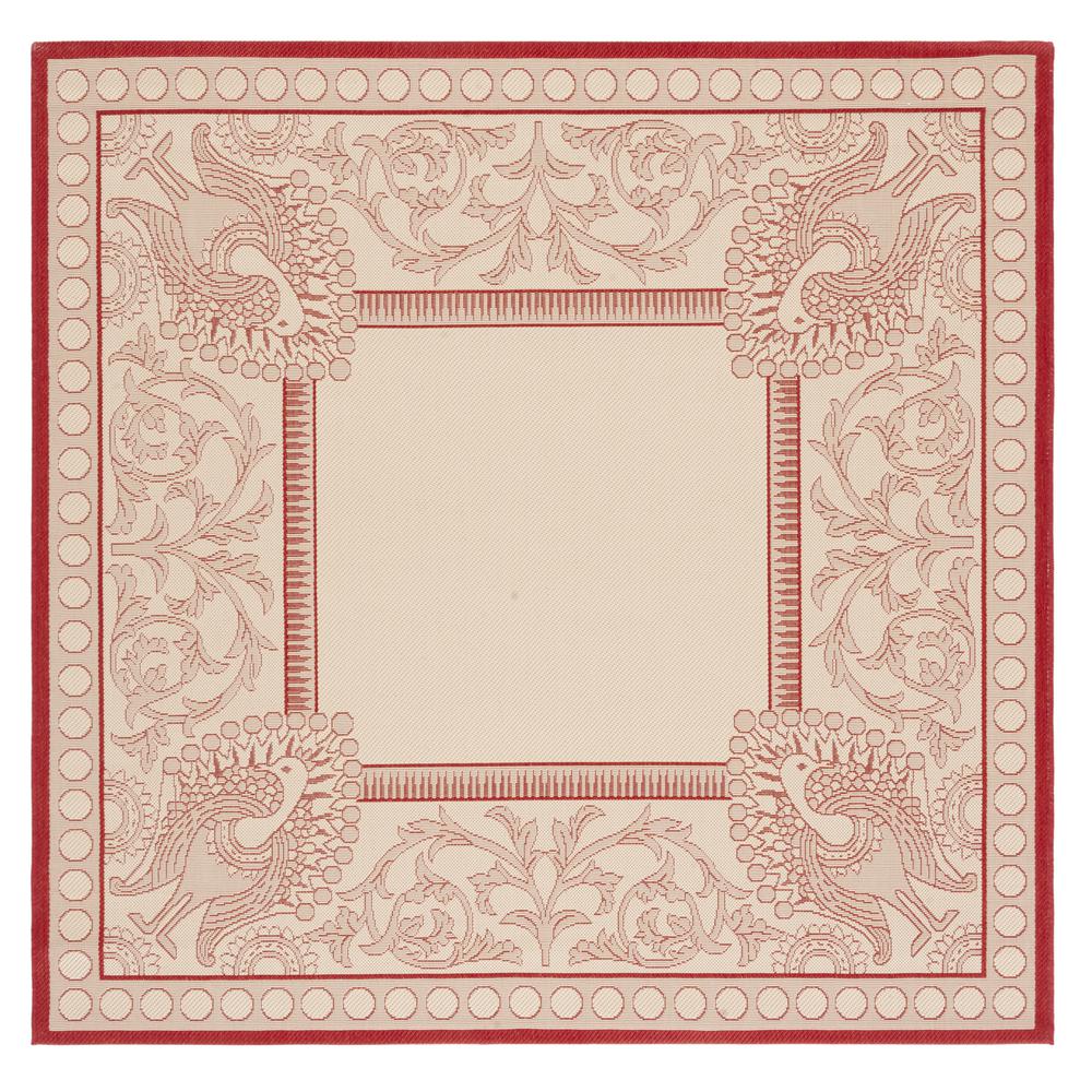 COURTYARD, NATURAL / RED, 6'-7" X 6'-7" Square, Area Rug, CY2965-3701-7SQ. Picture 1