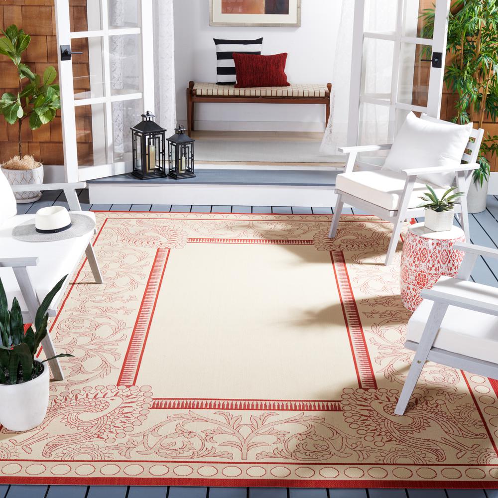 COURTYARD, NATURAL / RED, 8' X 11', Area Rug, CY2965-3701-8. Picture 5