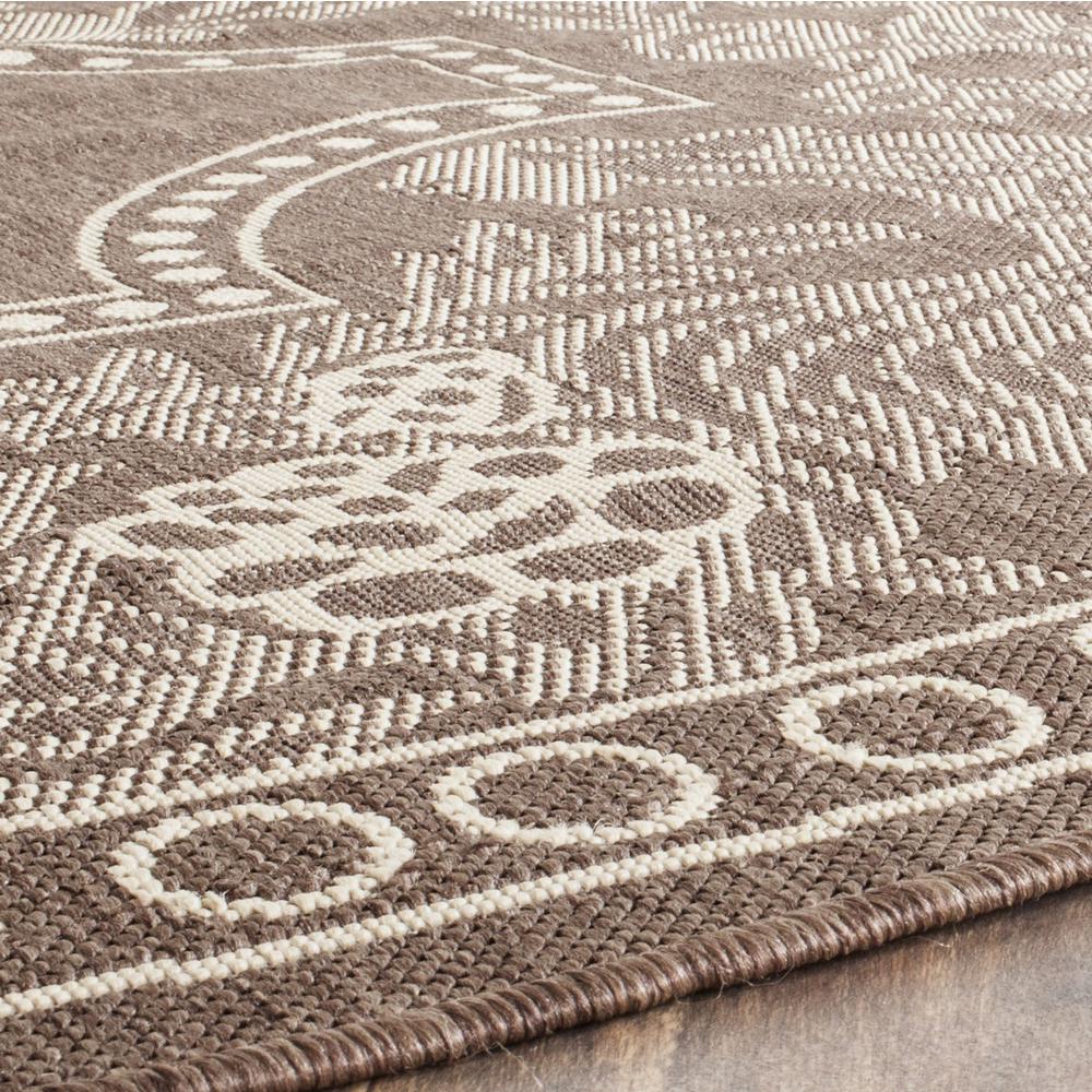 COURTYARD, CHOCOLATE / NATURAL, 5'-3" X 5'-3" Round, Area Rug, CY3305-3409-5R. Picture 1