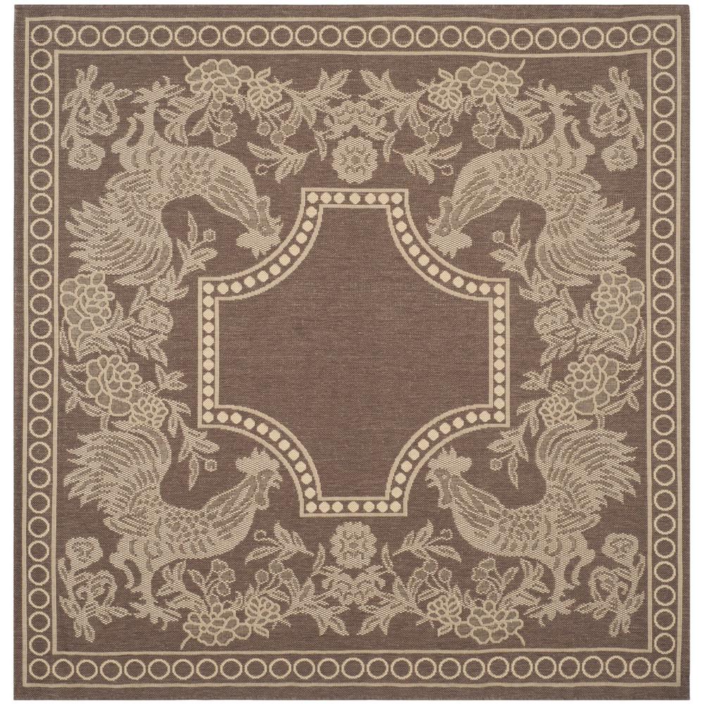 COURTYARD, CHOCOLATE / NATURAL, 6'-7" X 6'-7" Square, Area Rug, CY3305-3409-7SQ. Picture 1