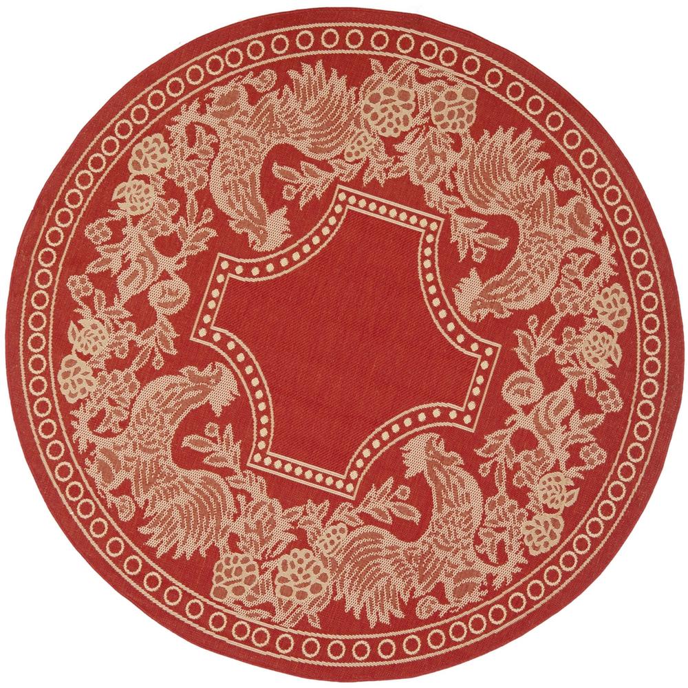 COURTYARD, RED / NATURAL, 5'-3" X 5'-3" Round, Area Rug, CY3305-3707-5R. Picture 1