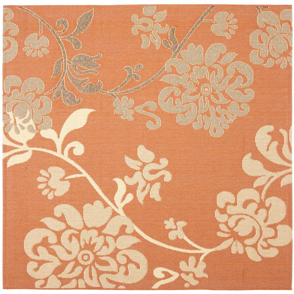 COURTYARD, TERRA NATURAL / BROWN, 6'-7" X 6'-7" Square, Area Rug. Picture 1