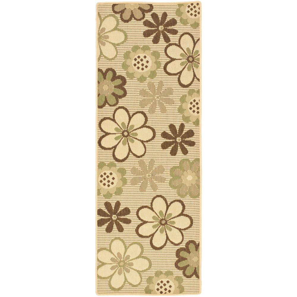 COURTYARD, NATURAL BROWN / OLIVE, 2'-3" X 6'-7", Area Rug, CY4035A-27. Picture 1