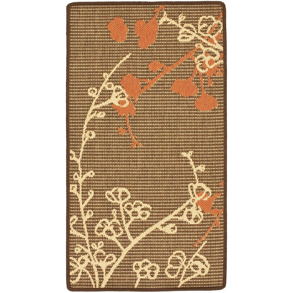 COURTYARD, BROWN NATURAL / TERRACOTTA, 2' X 3'-7", Area Rug. Picture 1