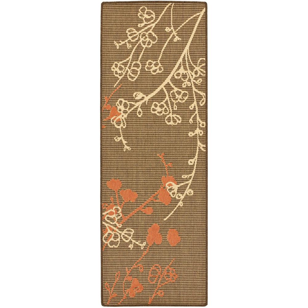 COURTYARD, BROWN NATURAL / TERRACOTTA, 2'-3" X 6'-7", Area Rug. Picture 1