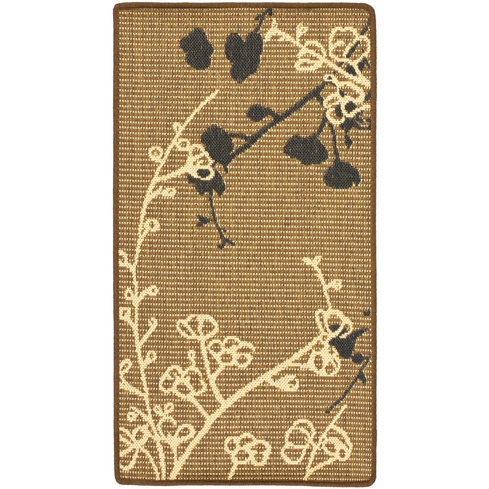 COURTYARD, BROWN NATURAL / BLACK, 2' X 3'-7", Area Rug. Picture 1