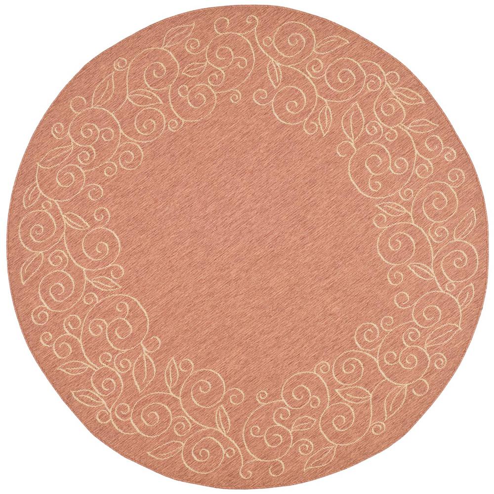 COURTYARD, TERRACOTTA / BEIGE, 6'-7" X 6'-7" Round, Area Rug, CY5139A-7R. Picture 1