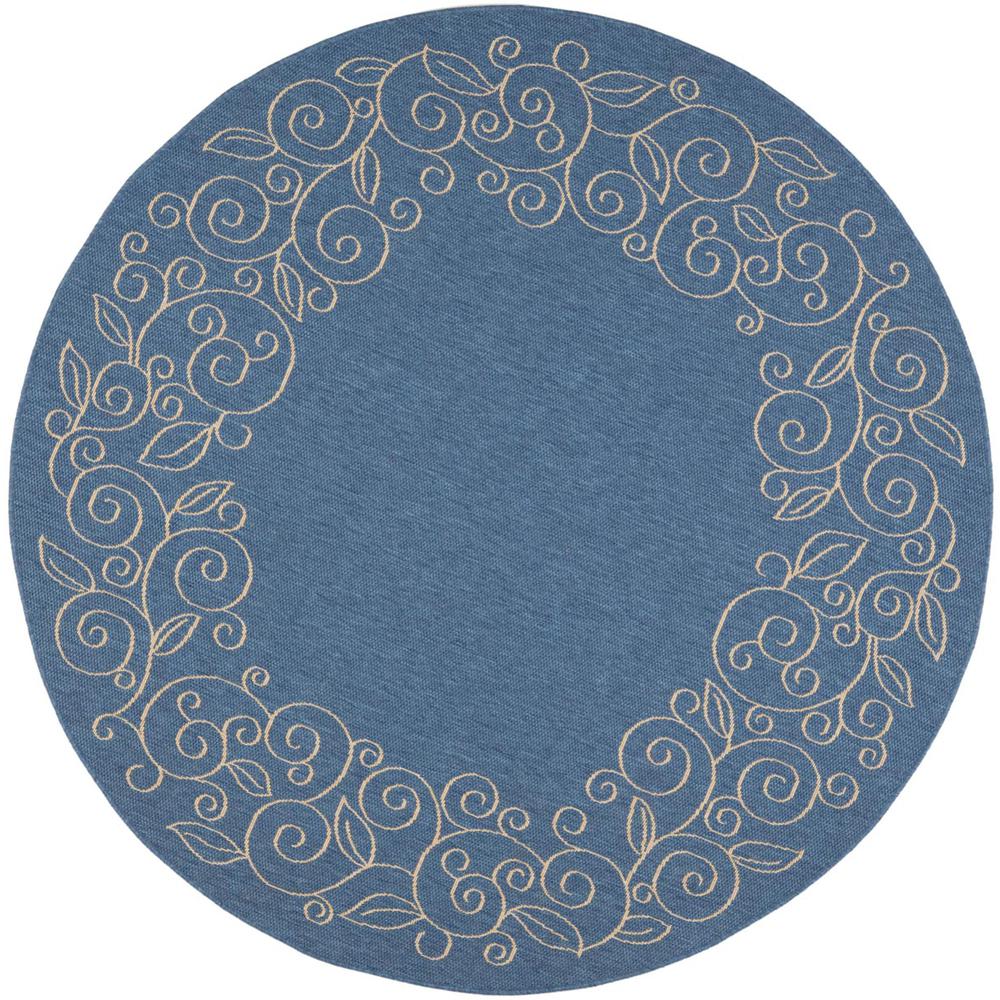 COURTYARD, BLUE / BEIGE, 6'-7" X 6'-7" Round, Area Rug, CY5139C-7R. Picture 1