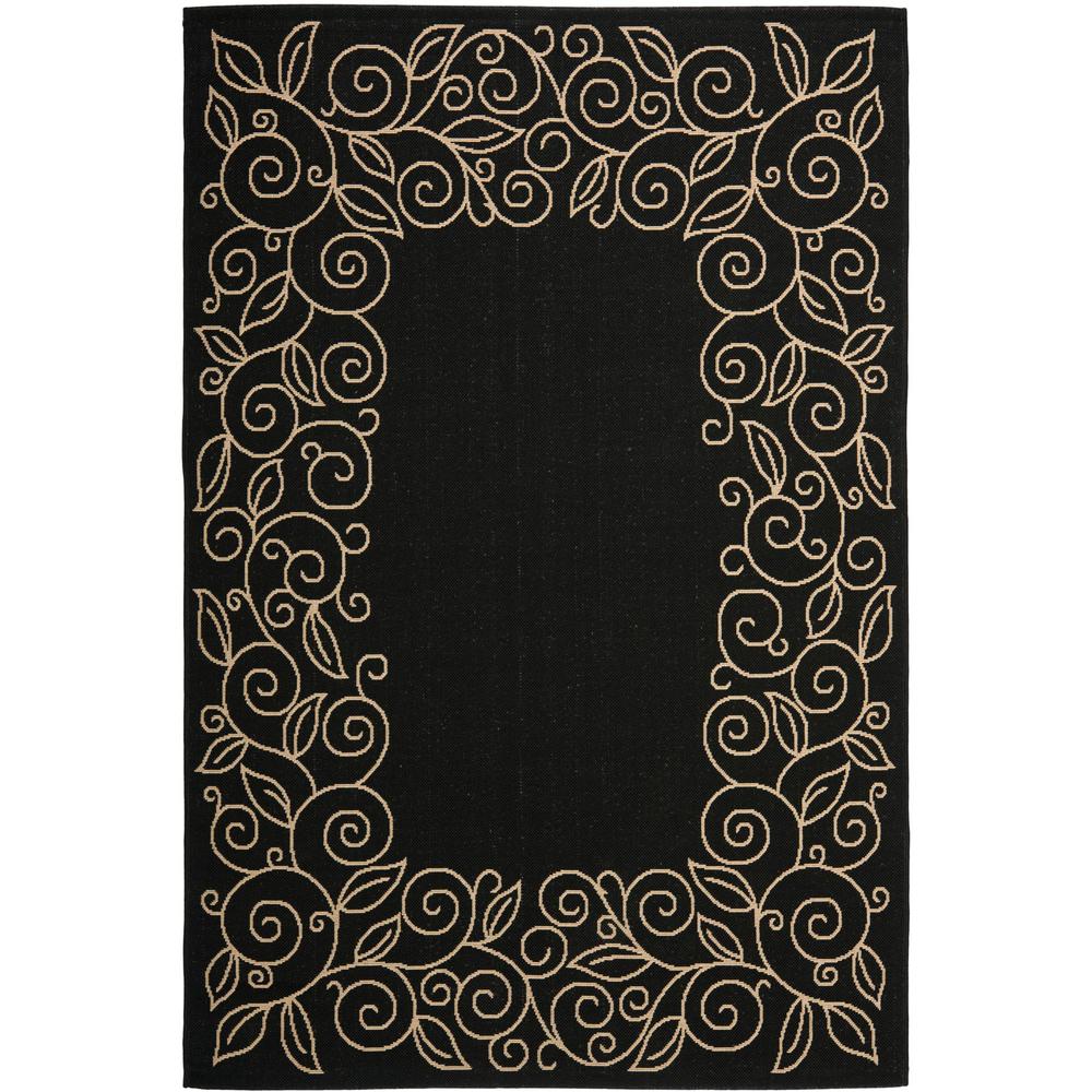 COURTYARD, BLACK / BEIGE, 4' X 5'-7", Area Rug, CY5139D-4. Picture 1