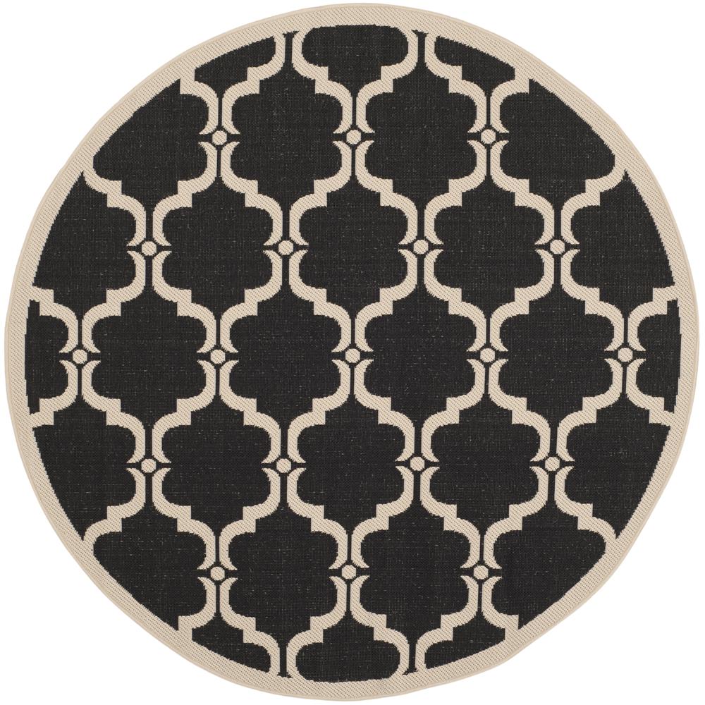 COURTYARD, BLACK / BEIGE, 5'-3" X 5'-3" Round, Area Rug, CY6009-226-5R. Picture 1