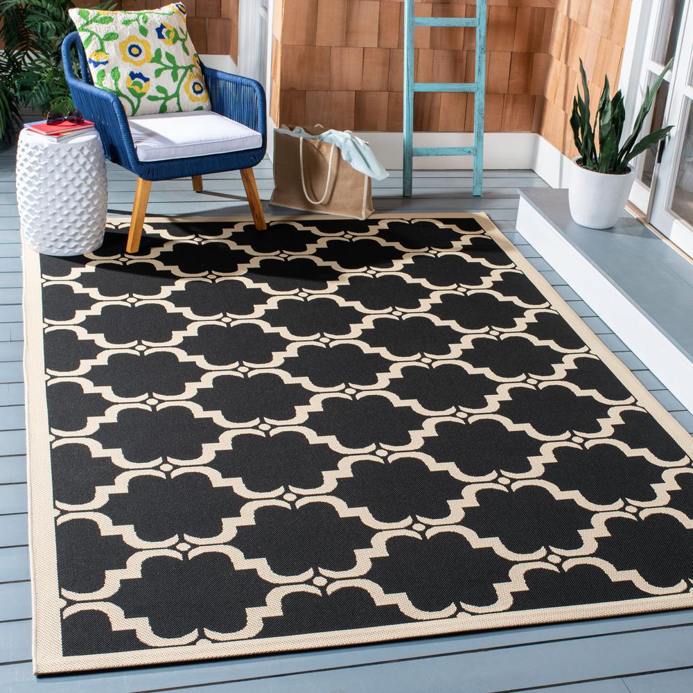 COURTYARD, BLACK / BEIGE, 6'-7" X 9'-6", Area Rug, CY6009-226-6. Picture 3