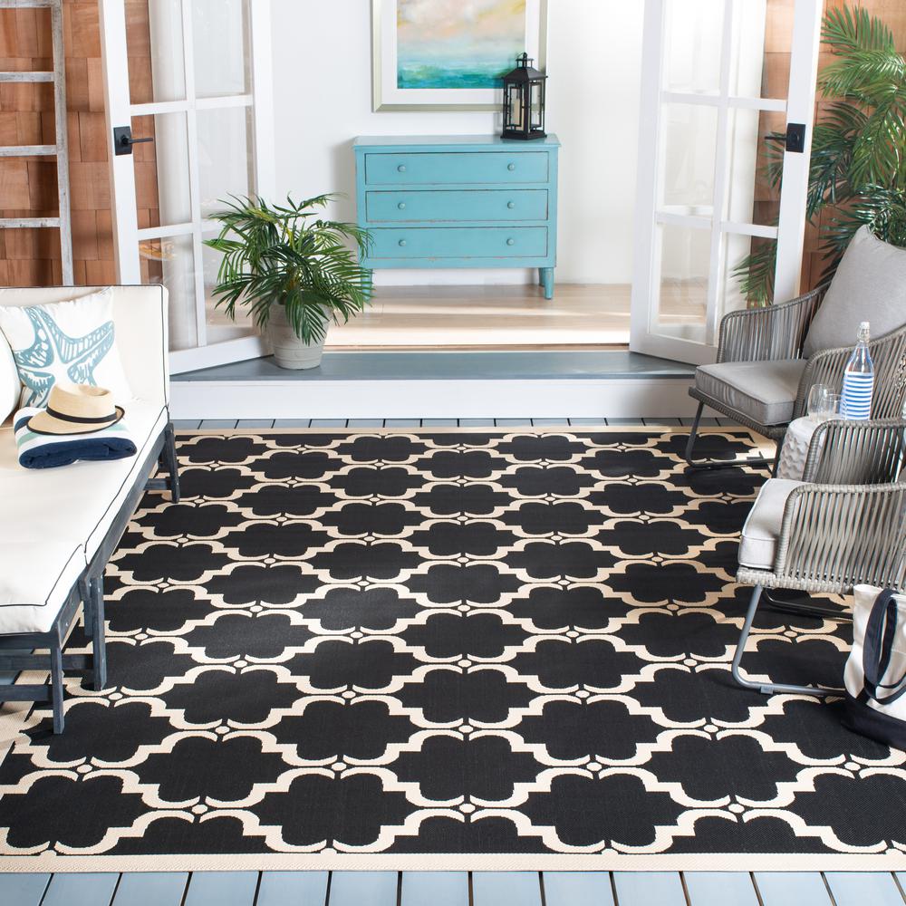 COURTYARD, BLACK / BEIGE, 8' X 11', Area Rug, CY6009-226-8. Picture 1