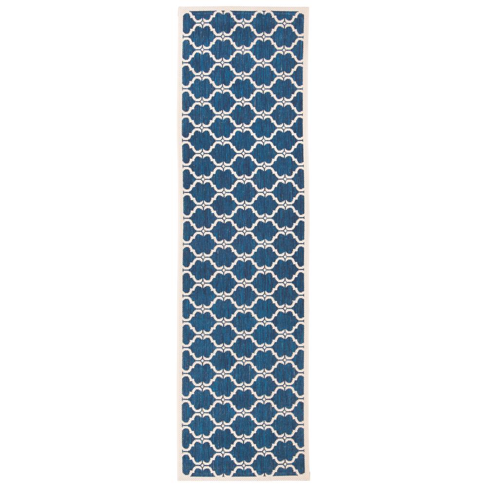 COURTYARD, NAVY / BEIGE, 2'-3" X 8', Area Rug, CY6009-268-28. Picture 2