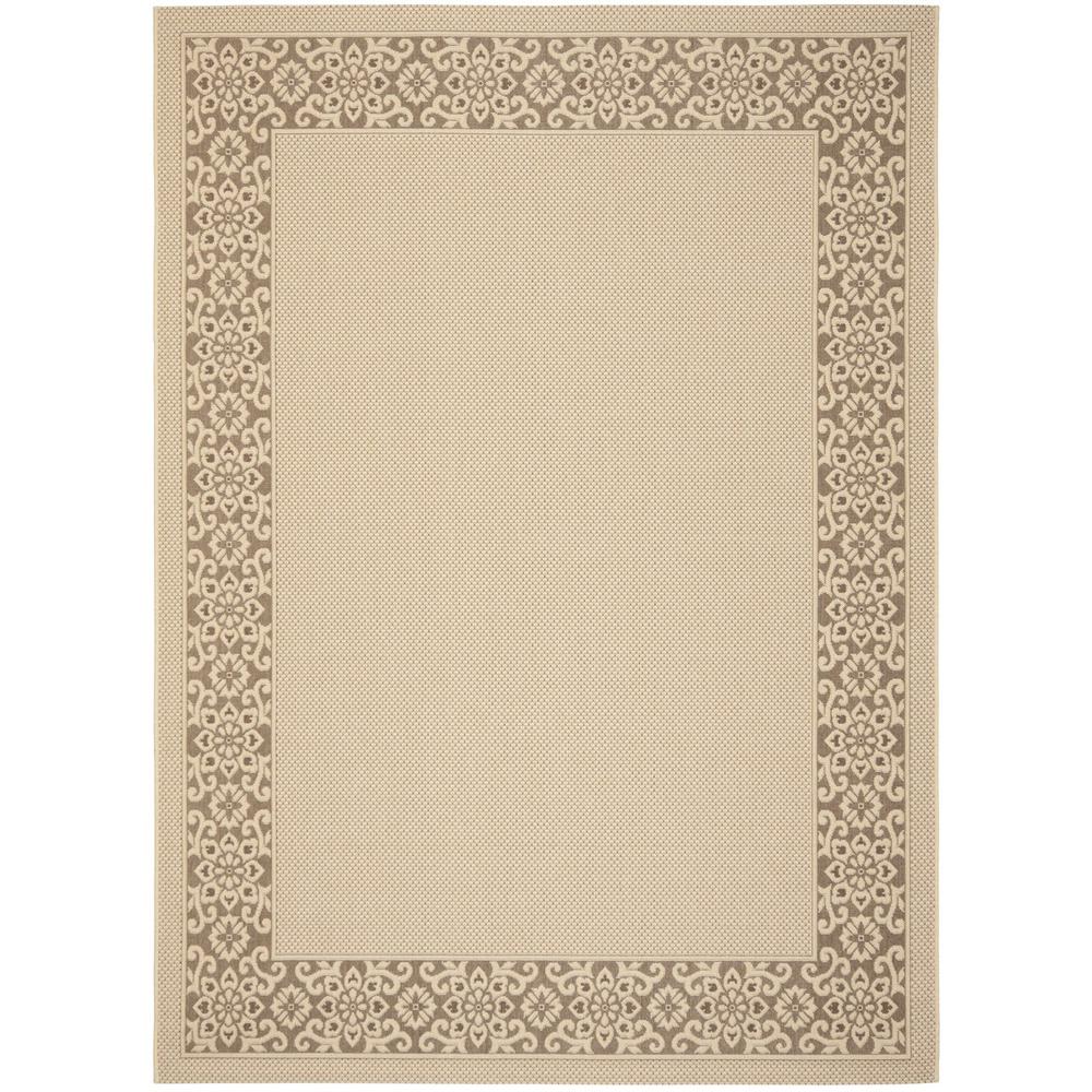 COURTYARD, CREAM / LIGHT CHOCOLATE, 8' X 11', Area Rug. Picture 1