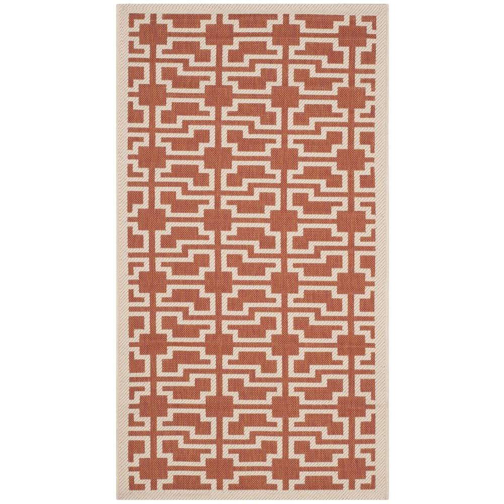 COURTYARD, TERRACOTTA / BEIGE, 2'-7" X 5', Area Rug, CY6015-241-3. Picture 1
