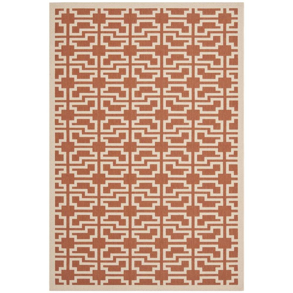 COURTYARD, TERRACOTTA / BEIGE, 5'-3" X 7'-7", Area Rug, CY6015-241-5. Picture 1
