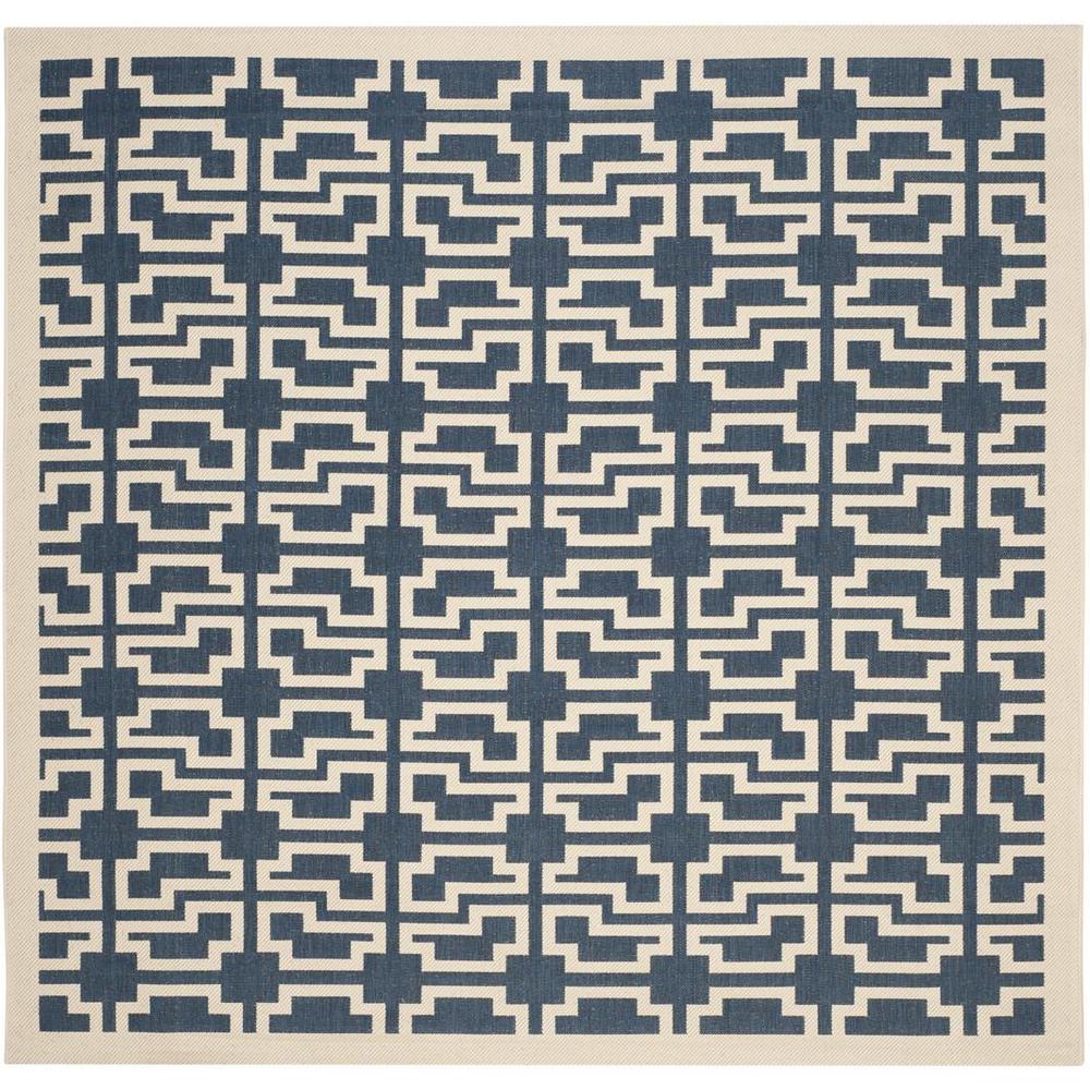 COURTYARD, NAVY / BEIGE, 7'-10" X 7'-10" Square, Area Rug, CY6015-268-8SQ. Picture 1