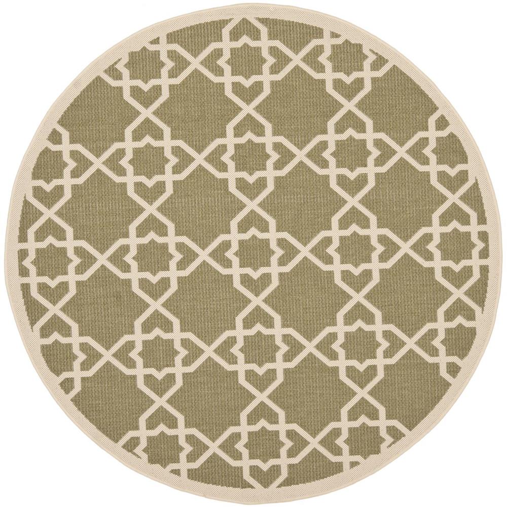 COURTYARD, GREEN / BEIGE, 5'-3" X 5'-3" Round, Area Rug, CY6032-244-5R. Picture 1
