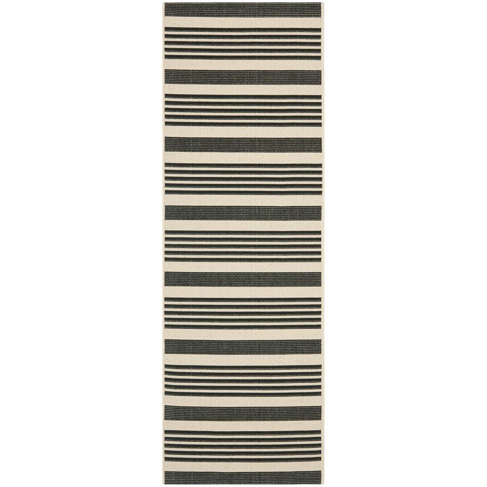 COURTYARD, BLACK / BONE, 2'-3" X 10', Area Rug, CY6062-216-210. Picture 1