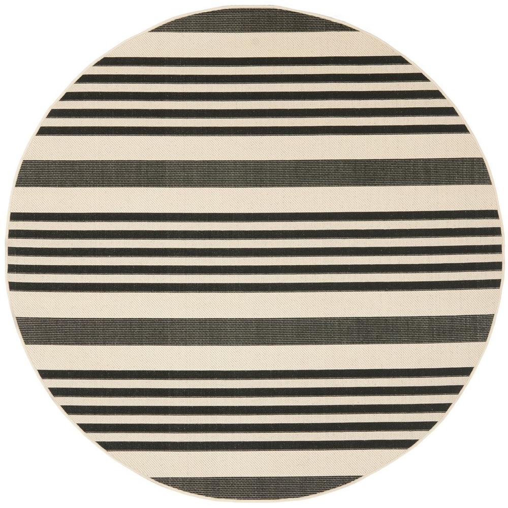 COURTYARD, BLACK / BONE, 5'-3" X 5'-3" Round, Area Rug, CY6062-216-5R. Picture 1
