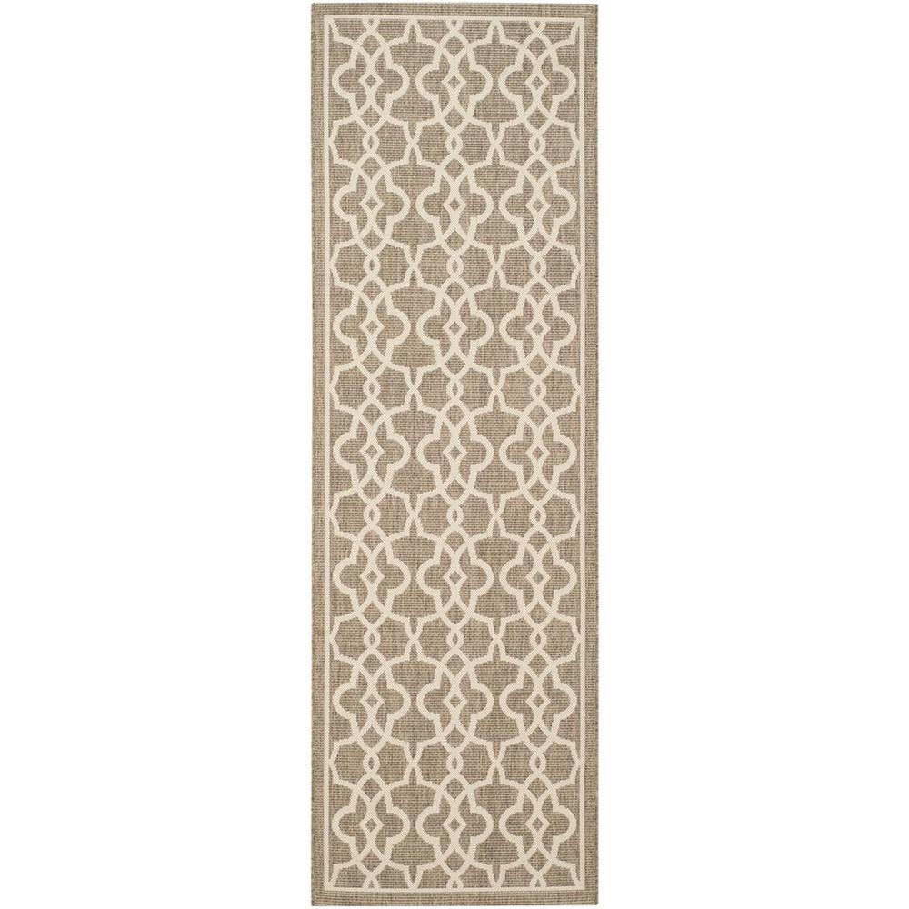 COURTYARD, MOCHA / BEIGE, 2'-7" X 8'-2", Area Rug. Picture 1