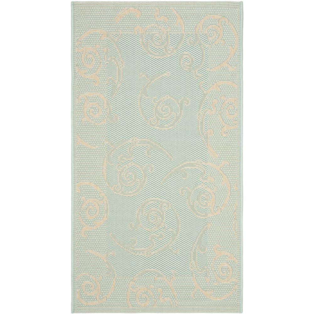 COURTYARD, AQUA / CREAM, 2' X 3'-7", Area Rug, CY6108-25-2. Picture 1