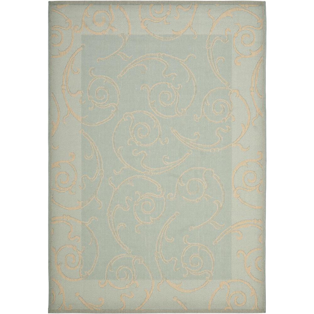 COURTYARD, AQUA / CREAM, 4' X 5'-7", Area Rug, CY6108-25-4. Picture 1