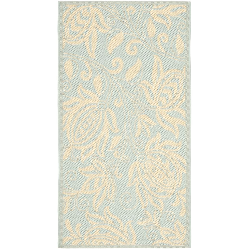 COURTYARD, AQUA / CREAM, 2'-7" X 5', Area Rug, CY6109-25-3. Picture 1