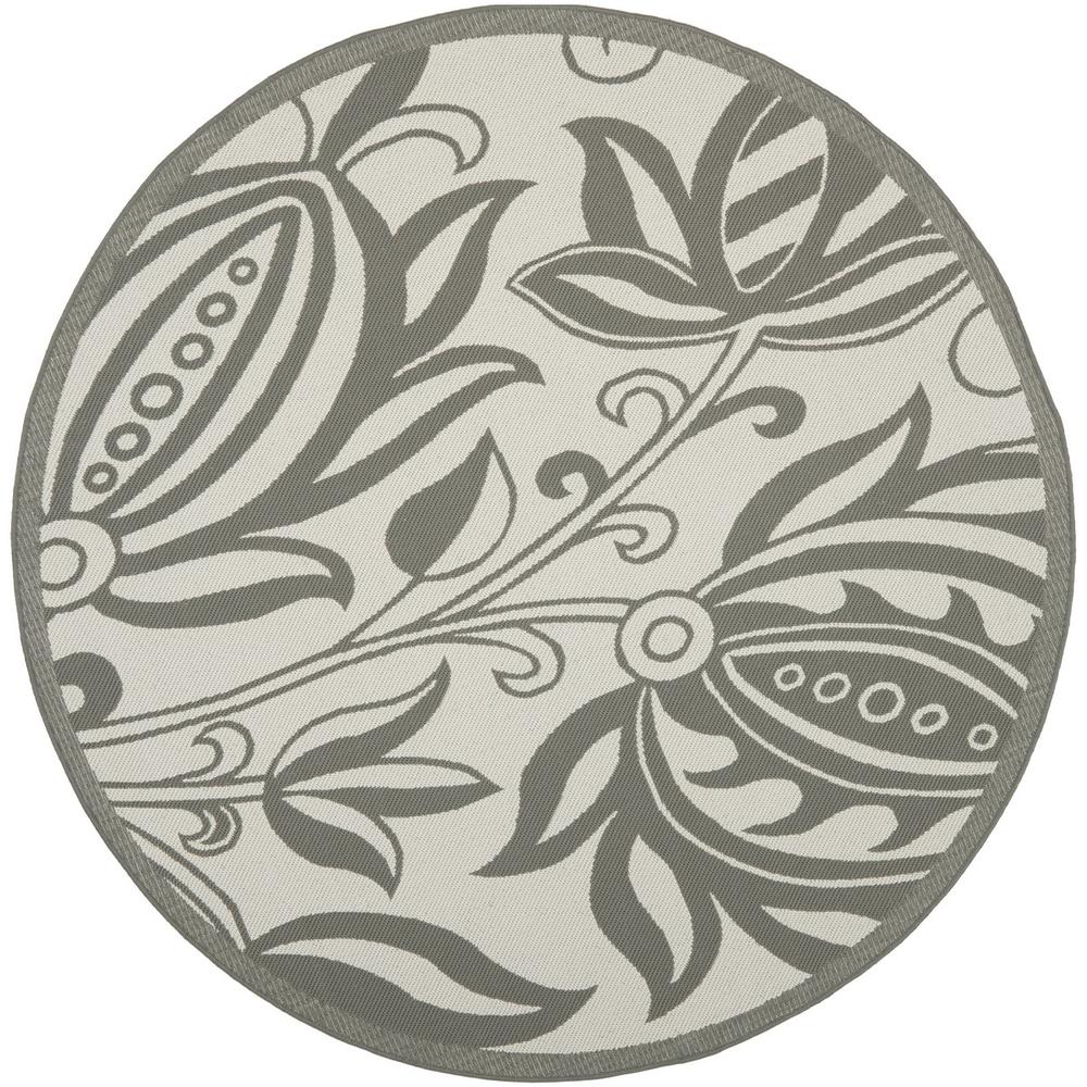 COURTYARD, LIGHT GREY / ANTHRACITE, 6'-7" X 6'-7" Round, Area Rug. Picture 1