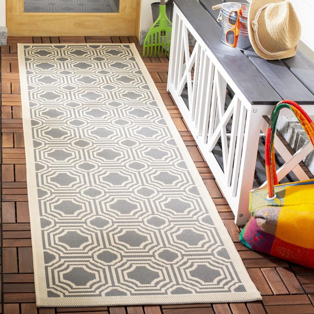 COURTYARD, ANTHRACITE / BEIGE, 2'-3" X 8', Area Rug, CY6112-246-28. Picture 1