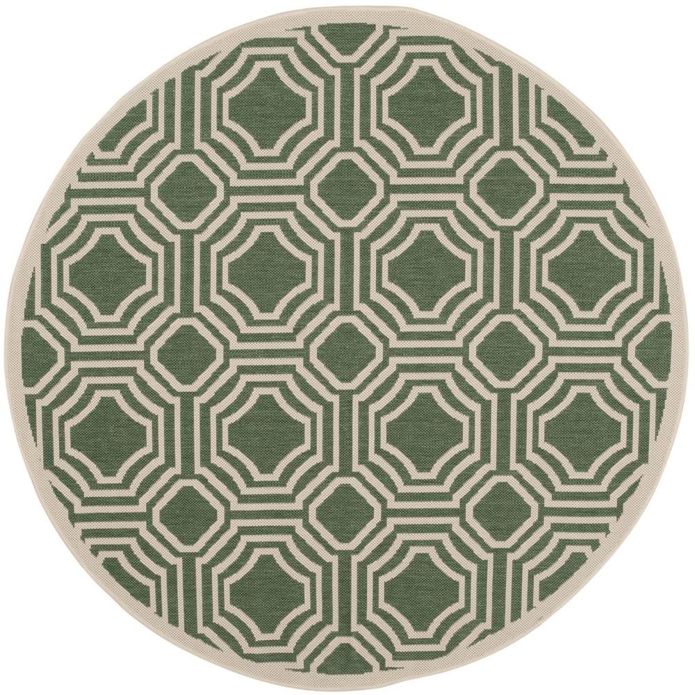 COURTYARD, DARK GREEN / BEIGE, 5'-3" X 5'-3" Round, Area Rug, CY6112-332-5R. Picture 1