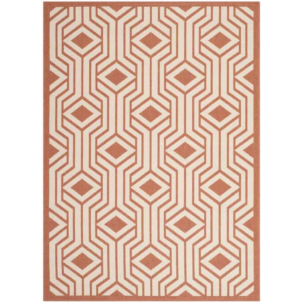 COURTYARD, BEIGE / TERRACOTTA, 4' X 5'-7", Area Rug, CY6113-231-4. Picture 1