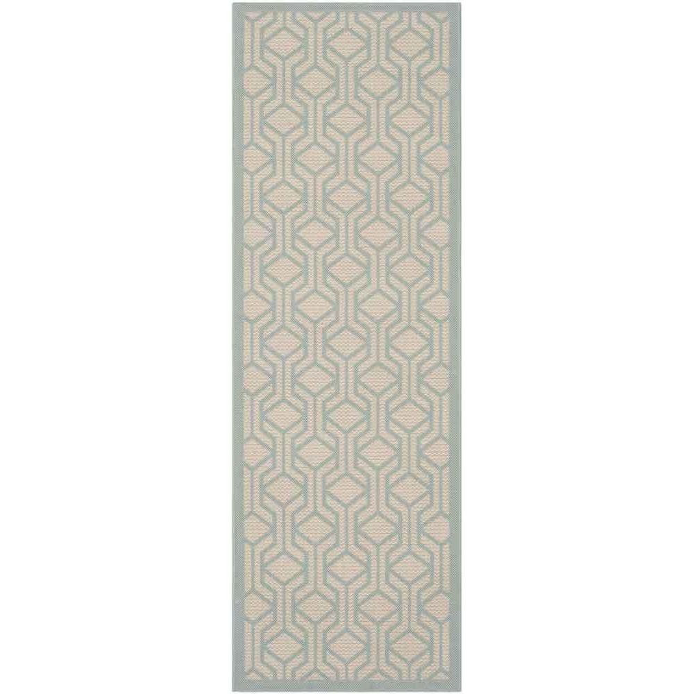 COURTYARD, BEIGE / AQUA, 2'-3" X 6'-7", Area Rug, CY6114-213-27. Picture 1